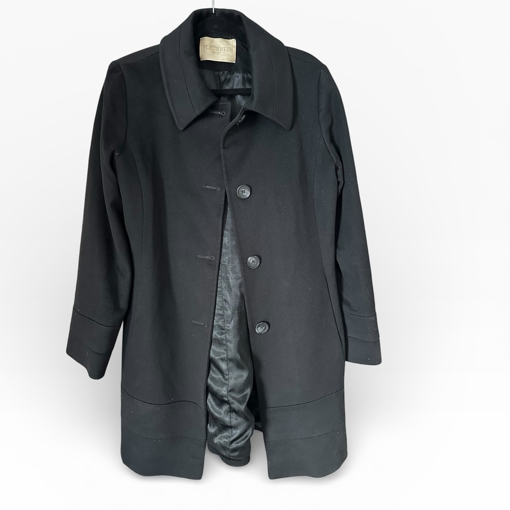 Fleurette Black Wool Peacoat Medium
